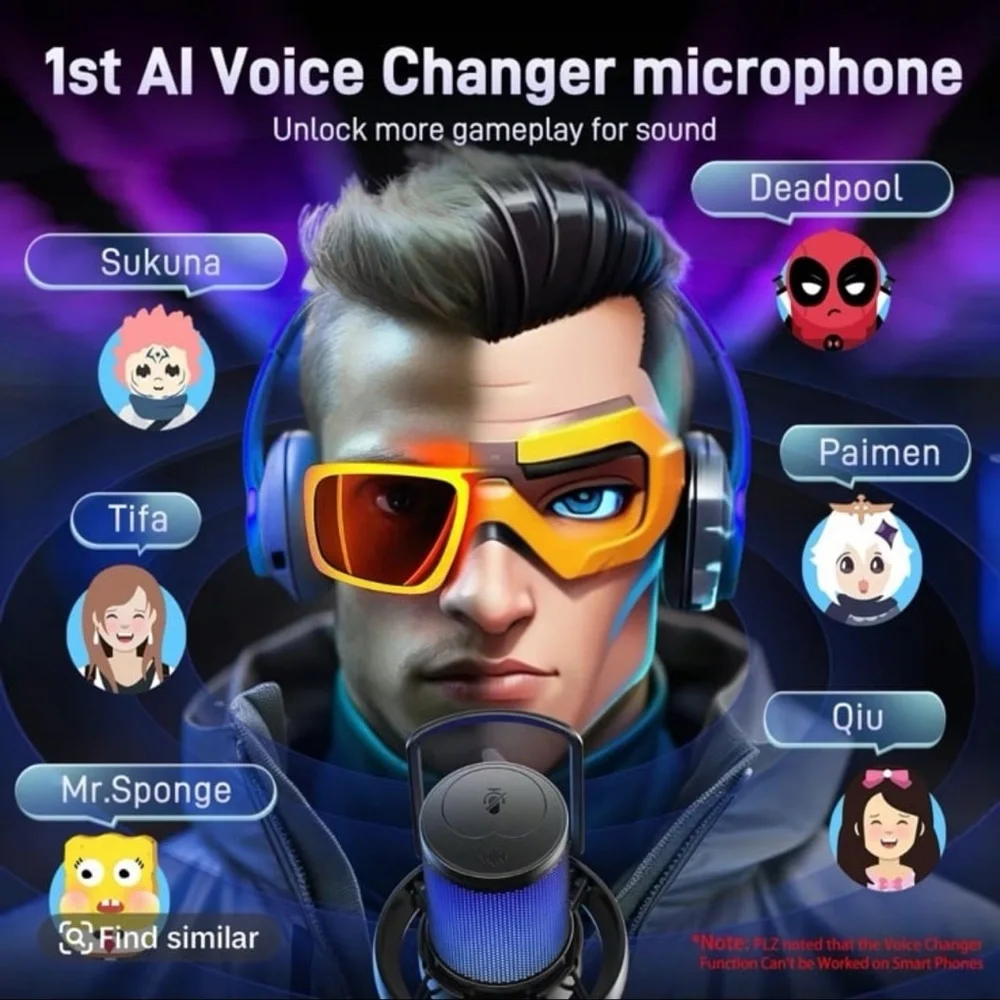 Black Wireless Desktop RGB Gaming Microphone